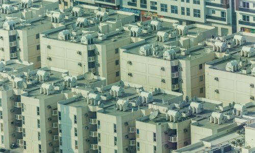 Dubai, UAE - October, 2018. Beautiful view of the city of Dubai