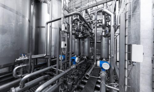 Modern chemical production. Equipment found inside in manufacture background