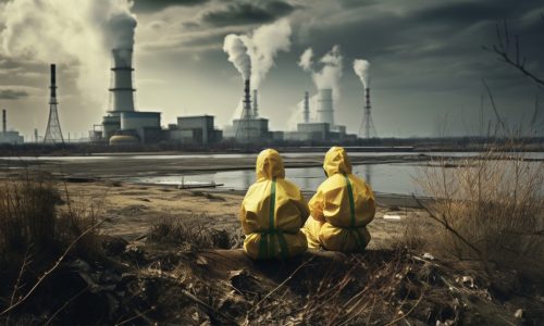 people-hazmats-masks-outside-nuclear-power-plant